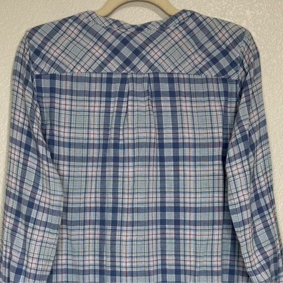 Large petite J. Jill Blue Plaid Button Front Soft Gauze
Long Sleeves - Picture 4 of 16